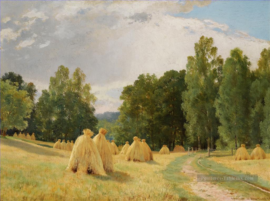 HAYSTACKS PREOBRAZHENSKOE paysage classique Ivan Ivanovich Peintures à l'huile